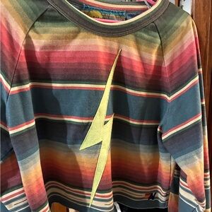 Aviator Nation Rainbow Striped Sweatshirt